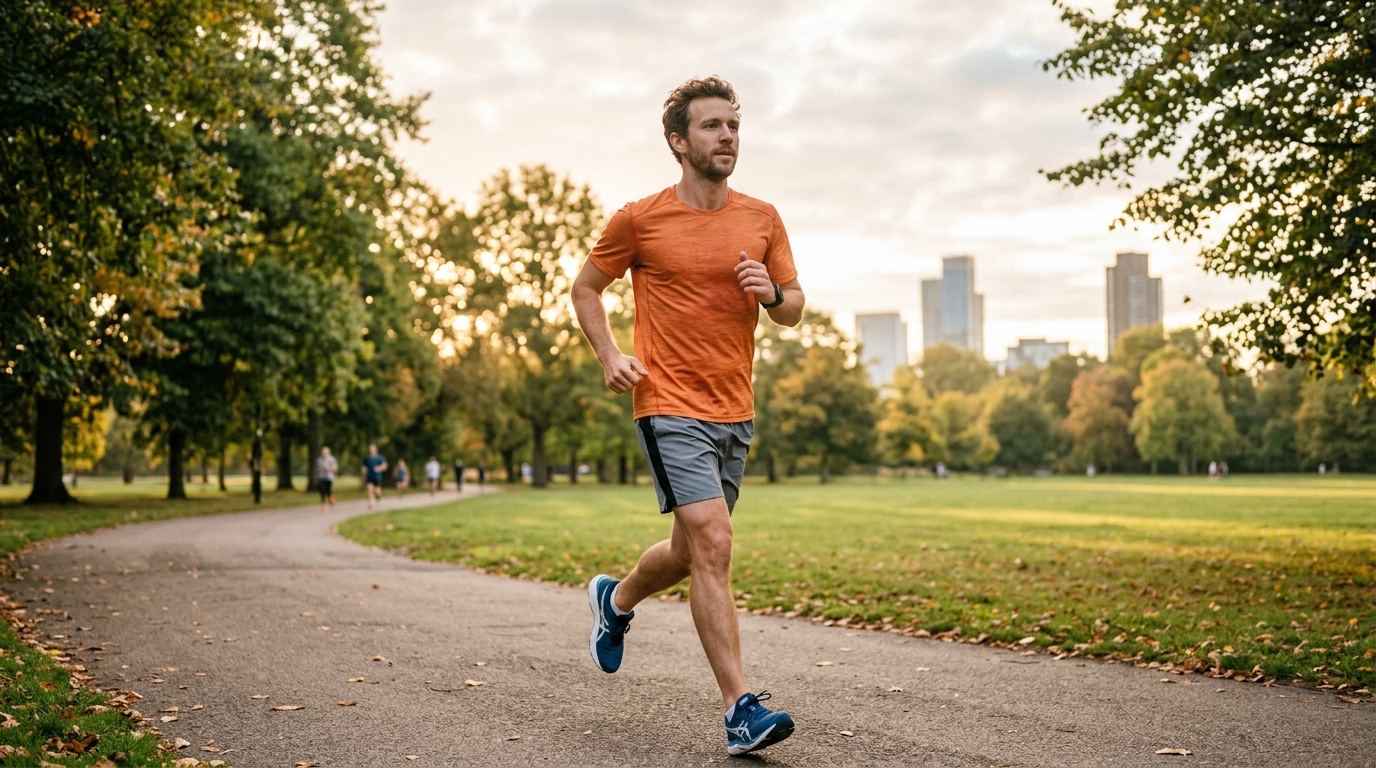 Ranní běh v městském parku