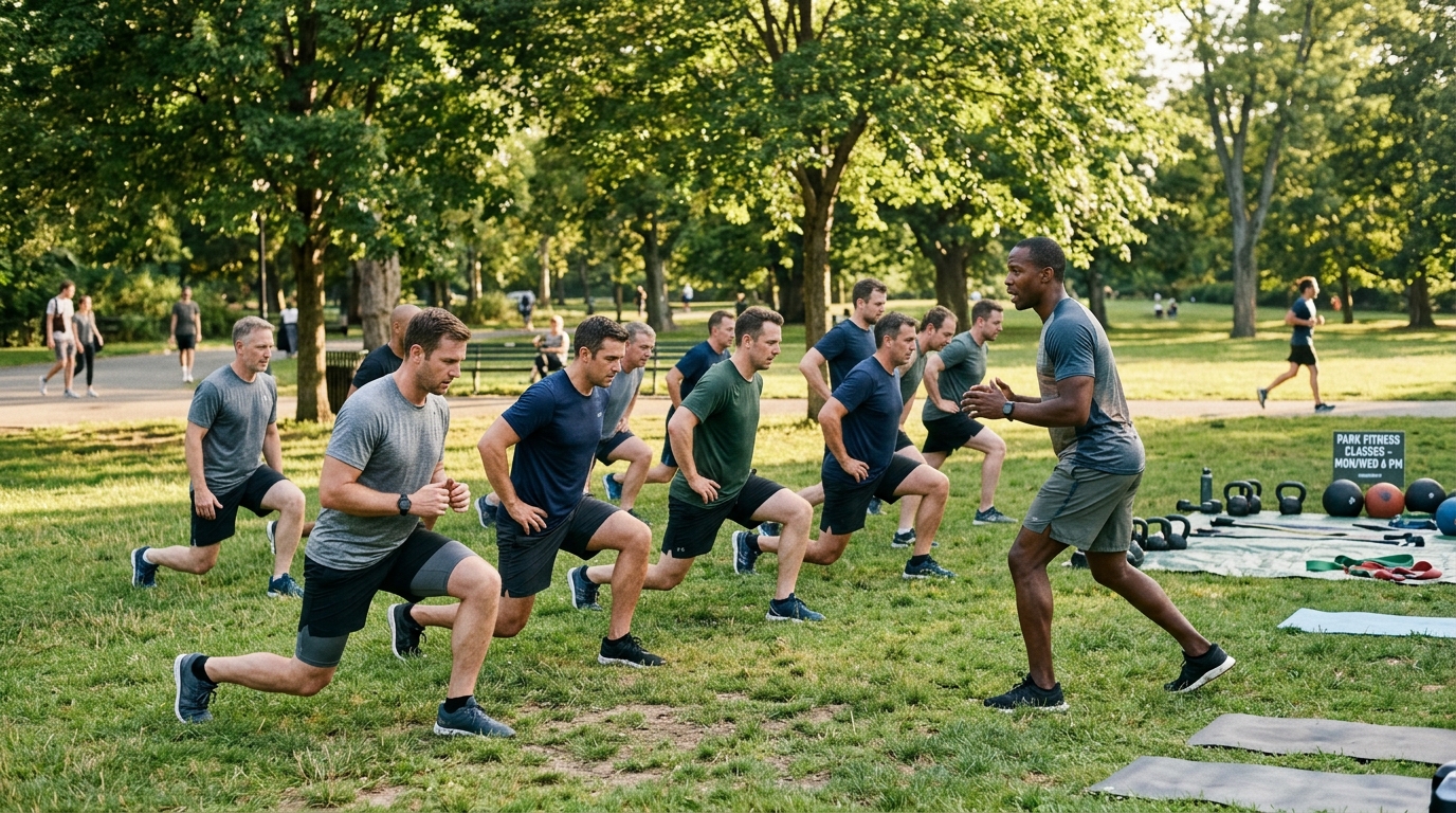 Skupinový trénink v parku